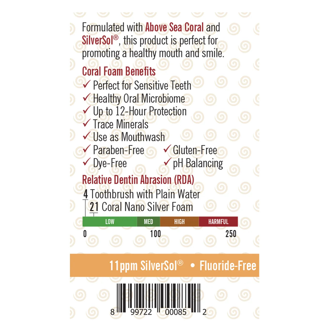 Coral Nano Silver Mint Fluoride Free Foaming Toothpaste - 125ml