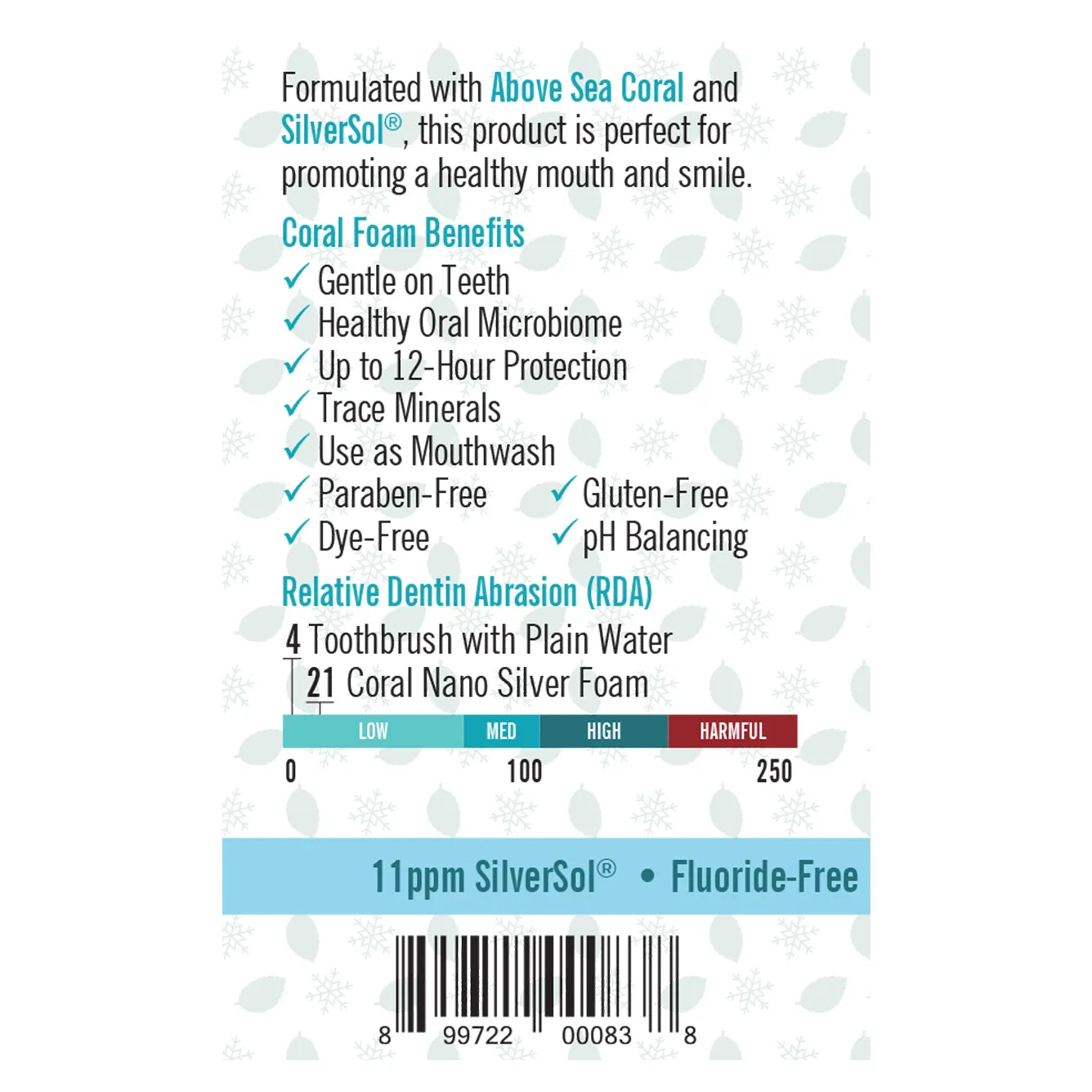 Coral Nano Silver Fluoride Free Foaming Cinnamon Tea Tree Toothpaste - 125ml